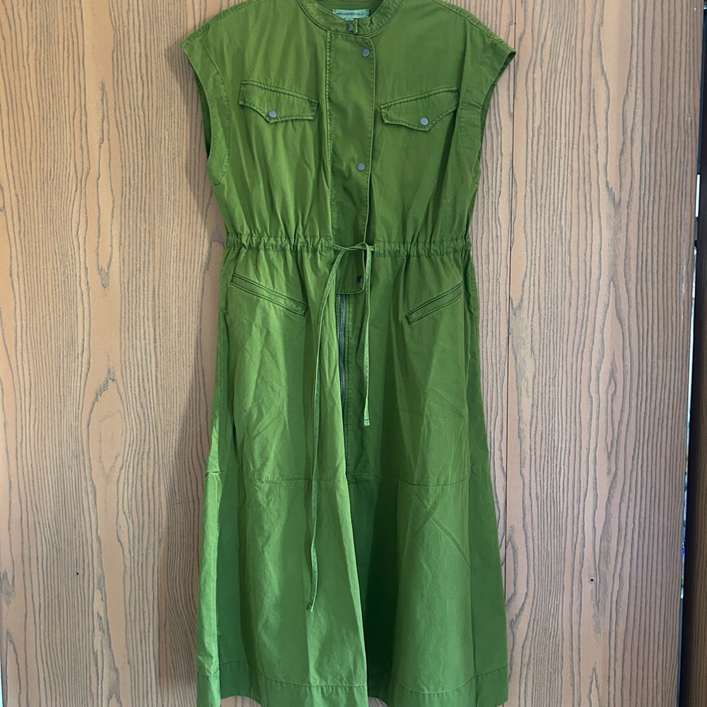 Banana Republic Olive Green Midi Dress size Medium Petite NWT $180